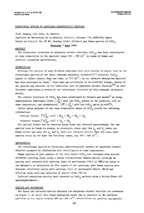 Pdf Vibrational Spectra Of Anhydrous Chromium Iii Chloride Dokumen