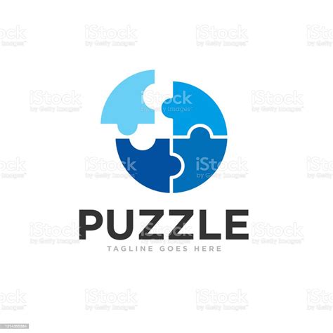 Puzzle Pieces Logo Design Vector Stock Illustration Download Image