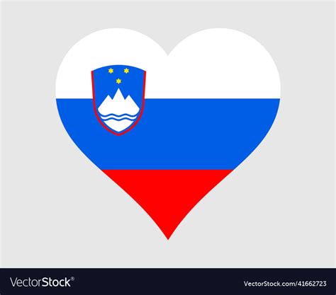 Slovenia Heart Flag Slovene Slovenian Love Icon Vector Image