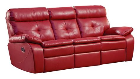 2024 Popular Red Leather Reclining Sofas And Loveseats