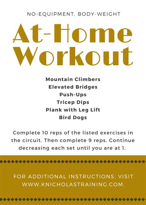 No Equipment Workouts For At Home — Karen Nicholas Training
