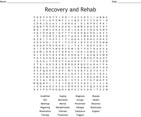 Recovery Word Search Printable Printable Word Searches