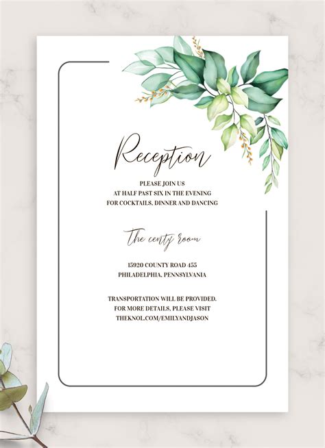 Here are some wedding shower card messages suggestions. Download Printable Elegant Greenery Boho Wedding Reception ...