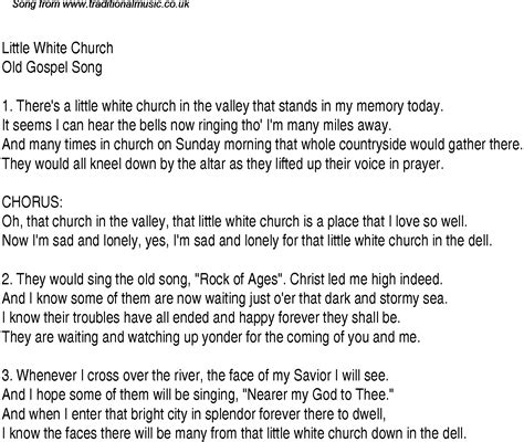 Little White Church Christian Gospel Song Lyrics And Chords