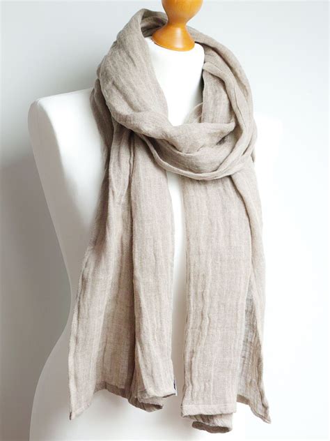 Softened Linen Soft Scarf Washed Natural Linen Scarf All Season