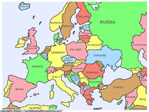 Free Labeled Europe Country Maps In PDF