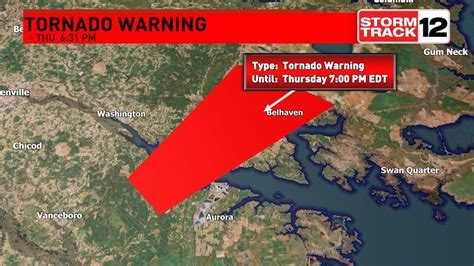Tornado Warning Issued For Beaufort And Hyde Counties