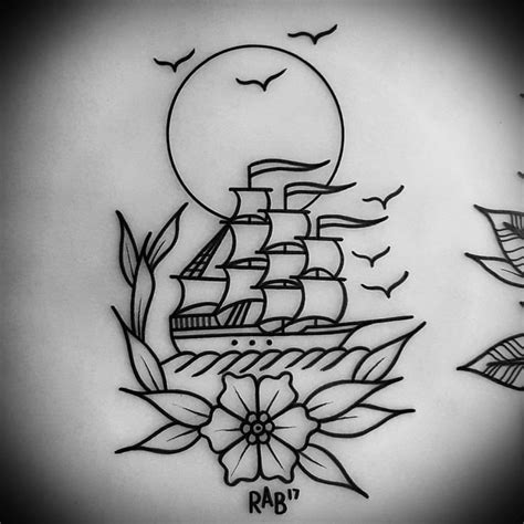 Pin By Deanna On Tattoo Art Drawings Flash Traditional Ship Tattoo Tattoo Stencils