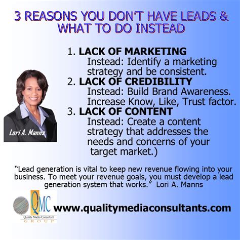 3 Reasons You Dont Have Leads Quality Media Consultant Group Llc