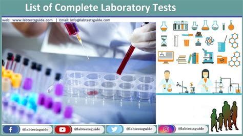 Lists Of Complete Laboratory Tests Lab Tests Guide