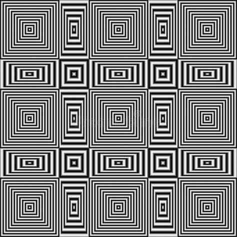 Flickering Geometric Optical Illusion Pattern With Black And White