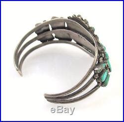 Victor Moses Begay Navajo Sterling Silver Petit Point Turquoise Cuff