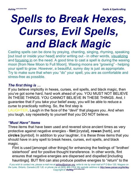 Spells To Break Hexes Curses Evil Spells And Black Magic