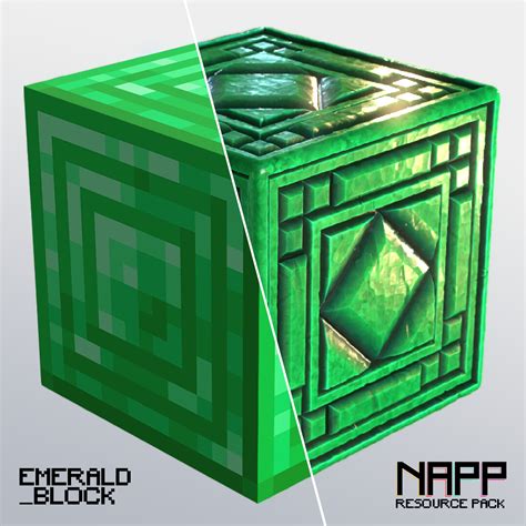 Artstation Emerald Block Napp Minecraft Texture Pack Miguel Galvan