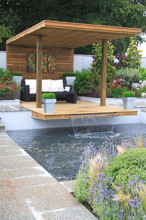 Very Cosy Covered Deck With Water Feature Outdoor Rooms Outdoor Living Space Outdoor Gardens