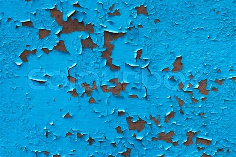 Peeling Paint On Wall Seamless Texture Pattern Of Rustic Blue Grunge
