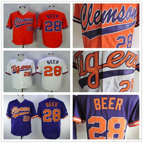 The tigers will have orange, purple, white and anthracite jerseys that feature either the clemson script, tigers script, or clemson block across the chest. 2020 NCAA College Clemson Tigers Baseball Jersey h Beer ...
