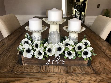 As it is the place which describes a person's personality and should be very peaceful, airy and calm. Dining Room Centerpiece with Candles | Dining room table ...