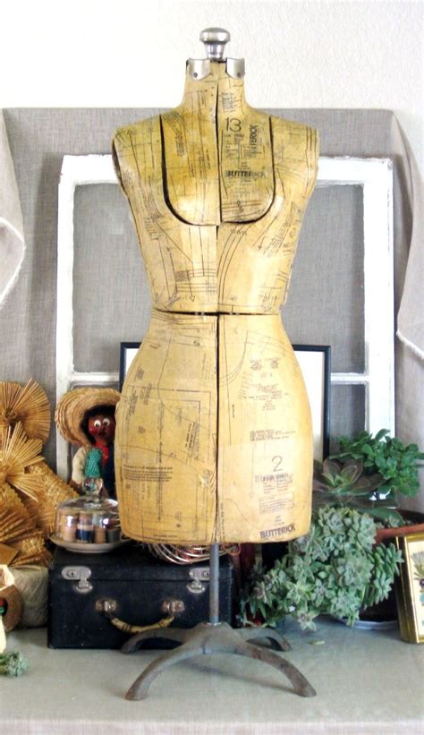 Acmedecoupaged Sewing Dress Form Vintage Dress Form Antique Dress Form