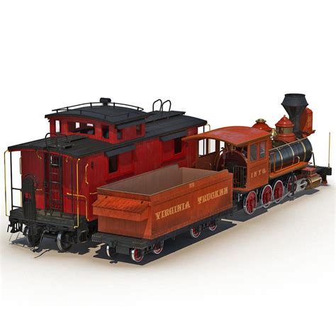 Andrey Simonenko Steam Train And Caboose 3d Models
