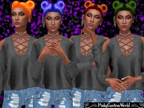 Recolor Of Antos Minnie Hair By Pinkycustomworld At Tsr Sims 4 Updates