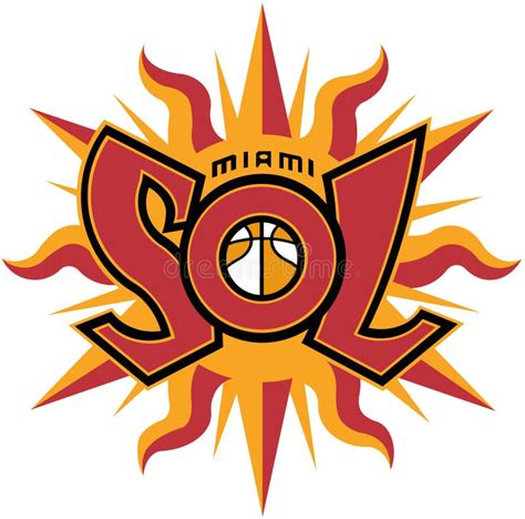 The Emblem Of The Miami Sol Women`s Basketball Club Usa Stock
