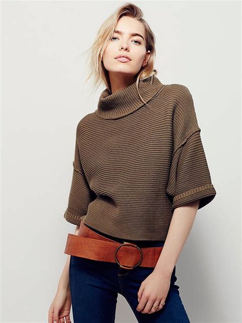 Boxy Turtleneck Pullover Boxy Turtleneck Sweater Pullover Style With