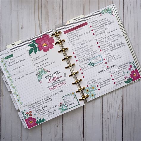 Planner Inspriration Featuring Beautiful Floral Stickers With Plenty Of