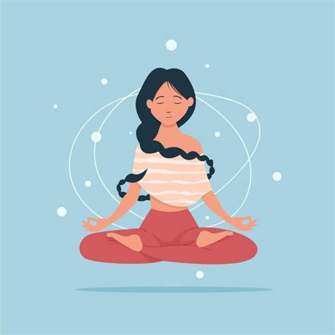 Download Relaxed Woman Meditating For Free Yoga Illustration