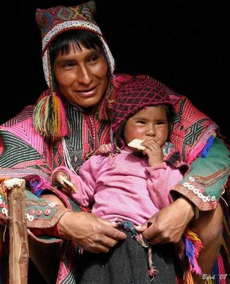Quechuans Natives Of Peru Traditional Garb Is Still Worn By The