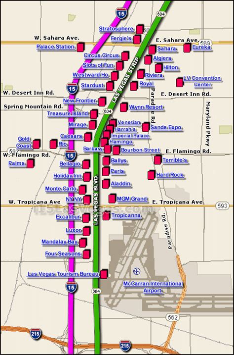 Las Vegas Strip Map Printable Pdf