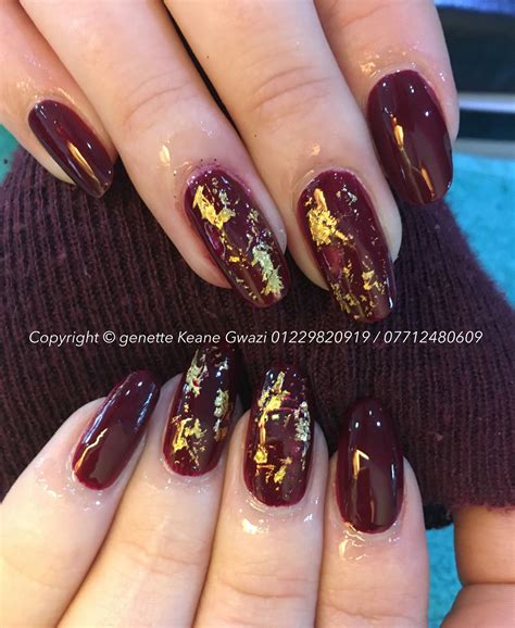 Image Result For Burgundy And Gold Nails Beautifulacrylicnails Gold