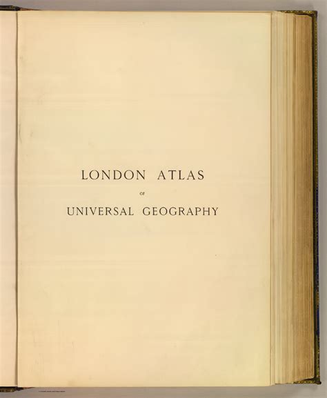 Half Title Page To Stanfords London Atlas Of Universal Geography