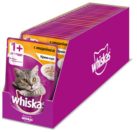 Влажный корм для кошек Whiskas с индейкой 85 г кусочки в соусе