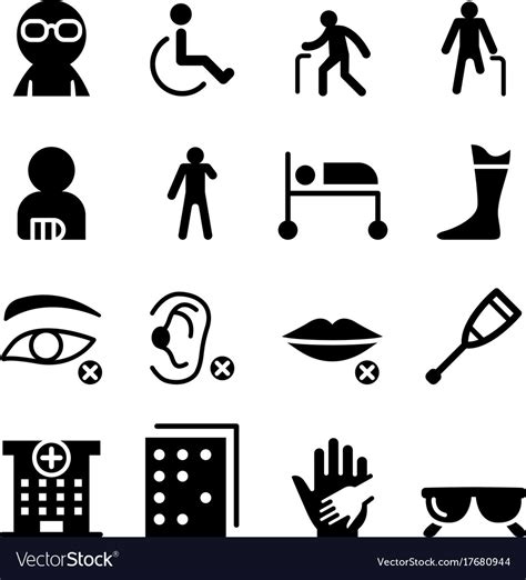 Handicap And Disabled People Icon Set Royalty Free Vector