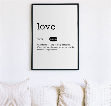 Love Definition Printable Love Quote Love Dictionary Modern Etsy Uk