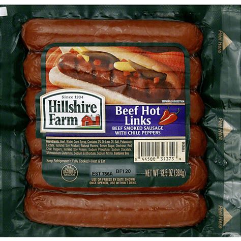 Hillshire Farm Hot Beef Smoked Sausage Links 5 Count Casey S Foods