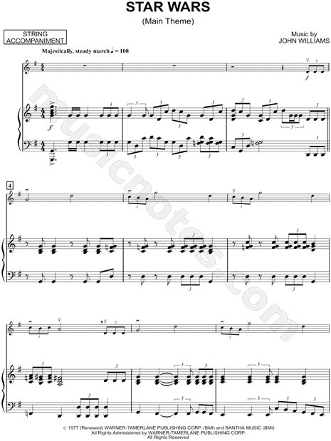 Star Wars Main Theme Violin From Star Wars Sheet Music Violin Solo