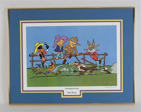 1989 The Western Group Litho Signed By Chuck Jones Bugs Bunny Daffy