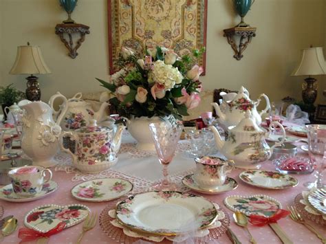 Light Pink Polka Dot Tea Table Tea Party Table Settings