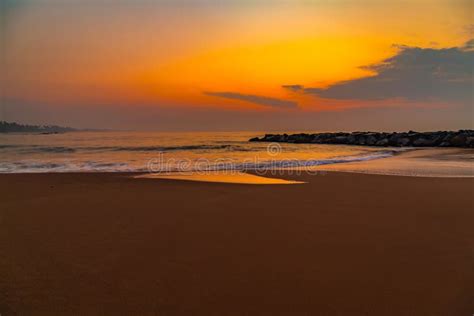 Beautiful Tropical Beach At Sunset Or Sunrise Low Tide Stock Image
