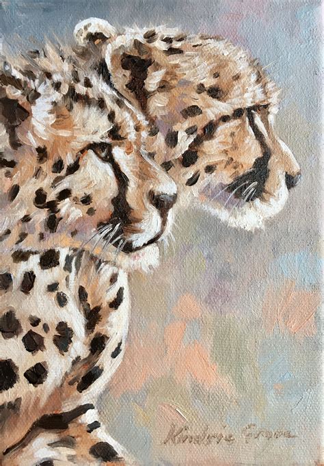Cheetah Brothers Original Art Cheetah Oil Painting By Etsy Canada
