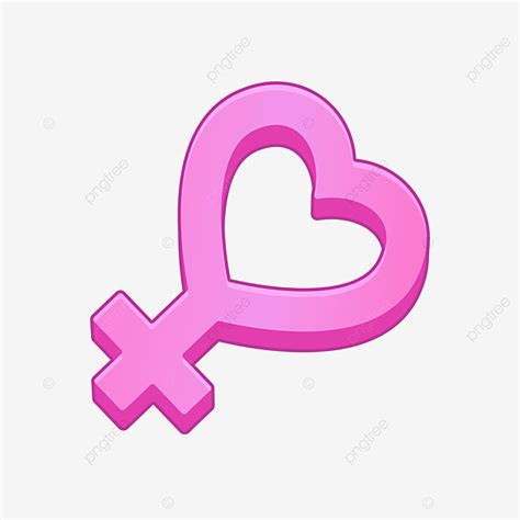 Género Femenino Símbolo Icono Forma De Corazón Vector Aislado Png