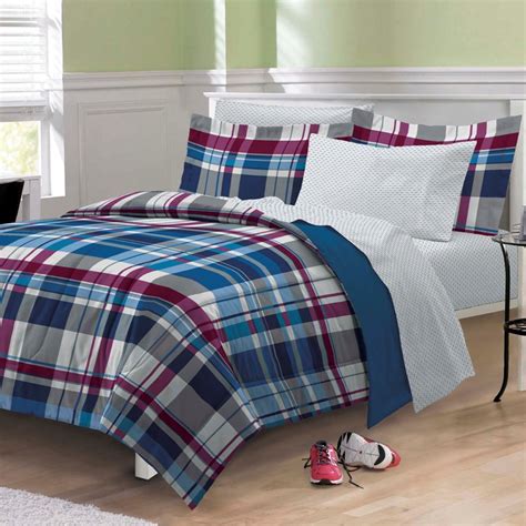 Places to buy bedding sets #exclusivebedlinenideas refferal: NEW Varsity Plaid Teen Boys Bedding Comforter Sheet Set ...