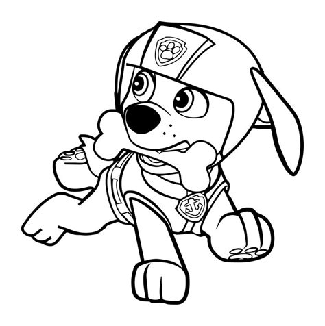 Vite j'envoie le coloriage à un ami c'est gratuit ! Coloriage de Zuma et son Os - La Pat' Patrouille