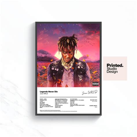 Juice Wrld Poster Legends Never Die Album Cover Poster Print Etsy