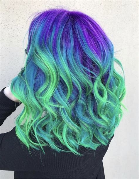 Rainbow Hair Color Hair Color Pastel Hair Color Blue Coloured Hair Purple Hair Pastel Green