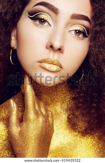 Magic Girl Portrait Gold Golden Makeup Stock Photo 419439322 Shutterstock