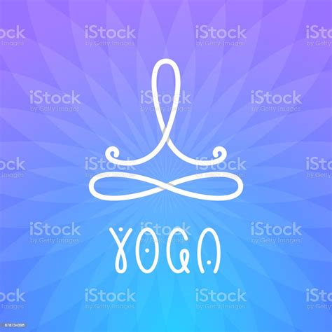 Yoga Symbol Design Template With Man In Lotus Pose Stock Illustration