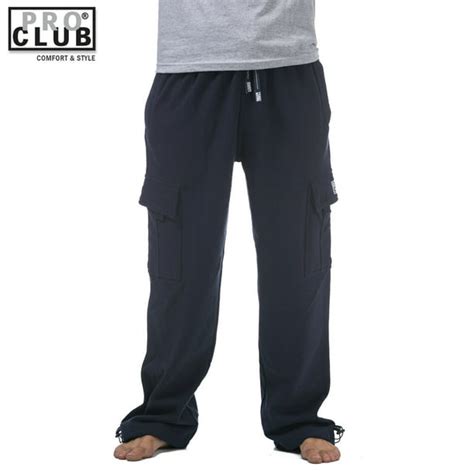 pro 5 pro club men s heavyweight fleece cargo sweatpants navy blue 2x large